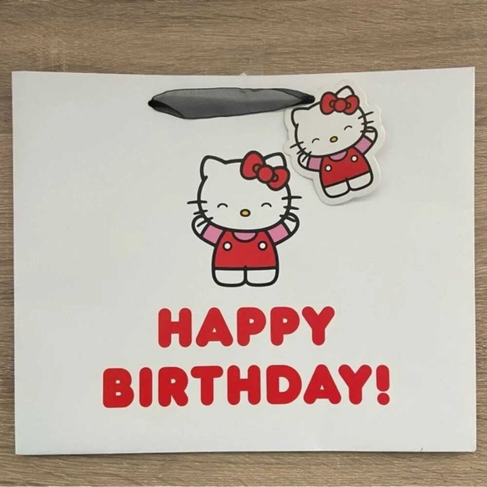 Hello Kitty Happy Birthday White Gift Bag NEW